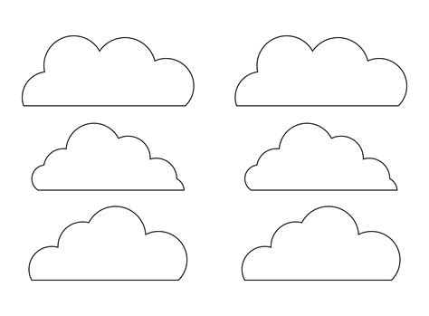 Cloud Cut Out Template 4 Types Of Clouds, Cloud Template, Printable Art, Printables, Cloud ...