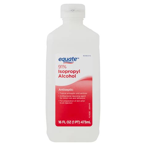 Equate 91% Isopropyl Alcohol Antiseptic, 16 fl oz - Walmart.com