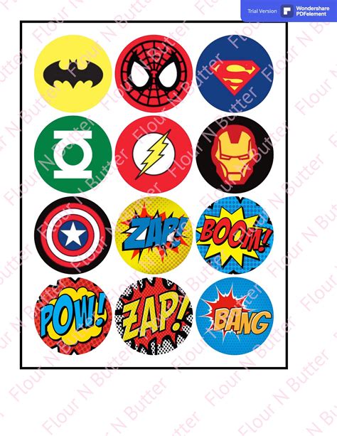 Pre Cut Superhero Cupcake Topper Edible Image - Etsy Australia