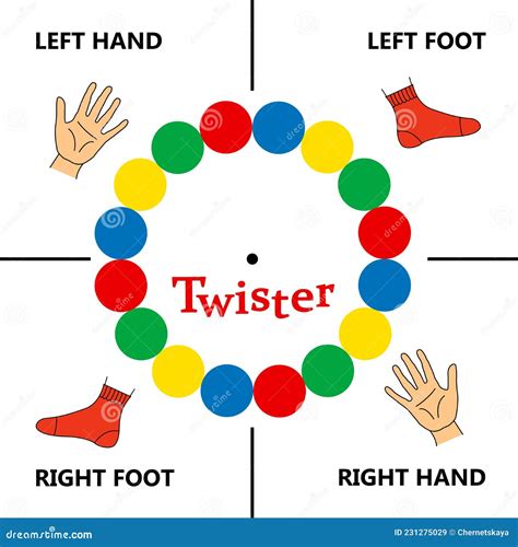 Twister Spinner Board, Illustration. Game of Physical Skill Stock ...