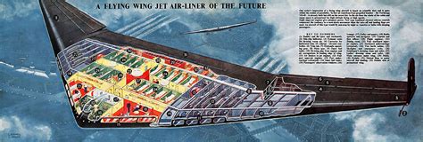 1949 Future Flying Wing Jet Airliner - L. Ashwell Wood art for Eagle Magazine : r ...