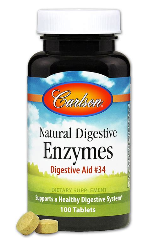 Carlson Natural Digestive Enzymes Digestive Aid #34 -- 100 Tablets ...