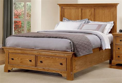 Forsyth Medium Oak Queen Panel Storage Bed from Vaughan Bassett | Coleman Furniture