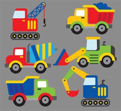 Construction Truck Clipart Printable Instant Door VivisPartyShop ...