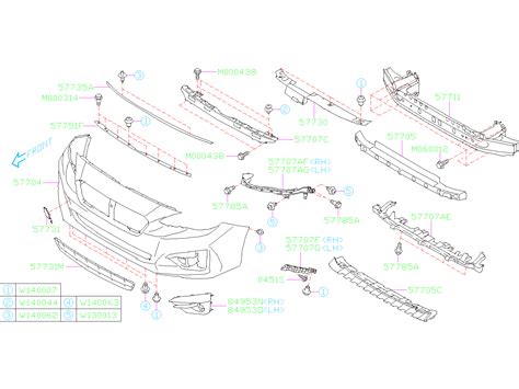 Subaru Impreza Bracket Bumper Corner. (Right, Front). Body - 57707FL20A ...