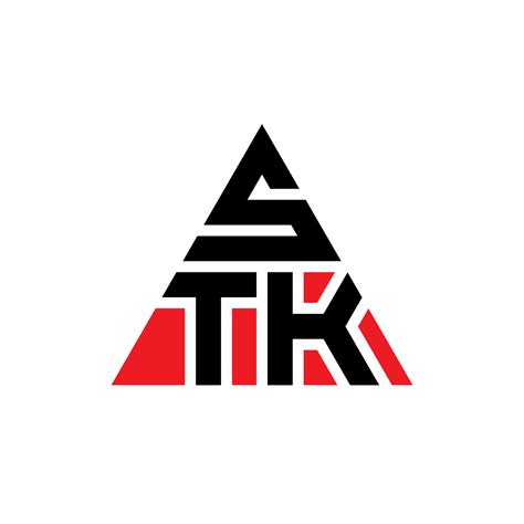 STK triangle letter logo design with triangle shape. STK triangle logo design monogram. STK ...