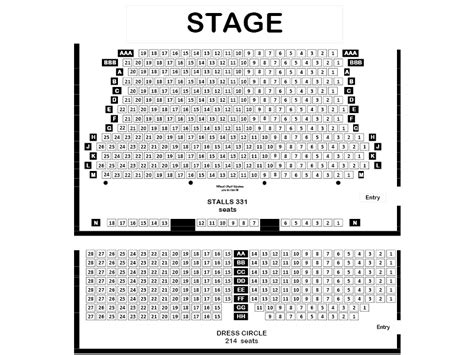 Seating map - Clocktower Centre