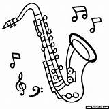 Saxophone Coloring Page Free Printable Pages Art  sketch template