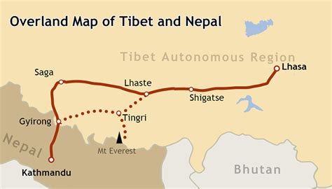 Nepal Tibet Map: Where is Nepal and Tibet and How to Travel Them Together?