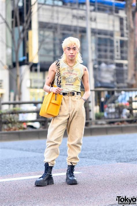 Japanese YouTuber in Harajuku w/ Vintage Street Style, Corduroy Pants & The Tote Bag by Marc ...