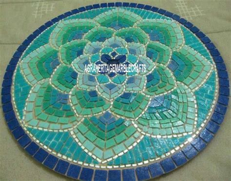 30" Modern Marble Coffee Table Center Top Mosaic Inlaid Rare Stone Decor H4031