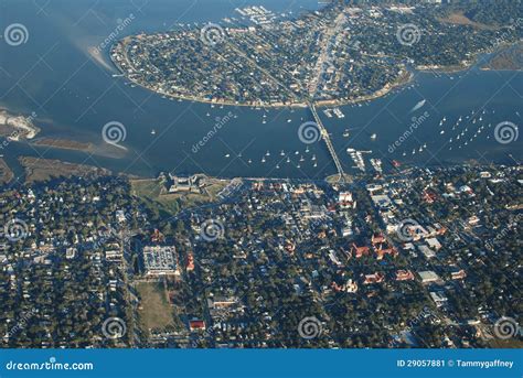 Aerial View of St. Augustine, FL Stock Image - Image of boats, florida: 29057881