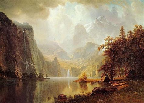 "In the Mountains" by Albert Bierstadt 30x40" reprint #Luminism | Landscape paintings, Albert ...