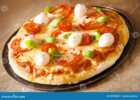 Italian Pizza With Mozzarella Cheese Royalty Free Stock Photo - Image ...