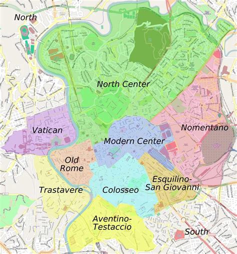 Map of Rome Italy area - Map of Rome colosseum area (Lazio - Italy)