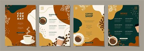 Set of sketch banners with coffee beans and leaves on minimal background for invitations, cards ...