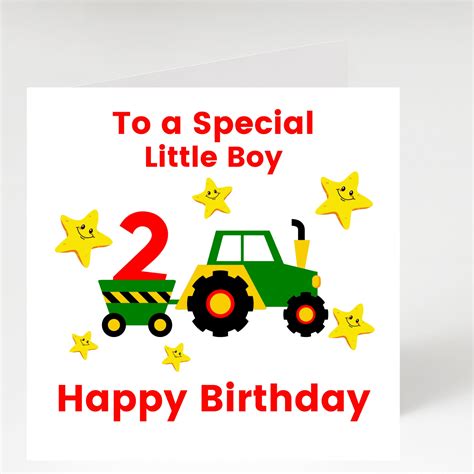 2nd Birthday Card, Happy Birthday, to a Special Little Boy, Tractor Card, Son, Grandson, Nephew ...