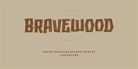 Premium Vector | Wood Font Nature Jungle Alphabet Typeface