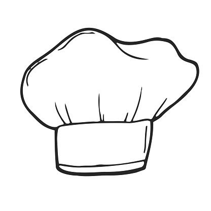 Uniform Caps For Kitchen Staff In Doodle Style Classic Chef Toque And Baker Hat Vector Hand ...