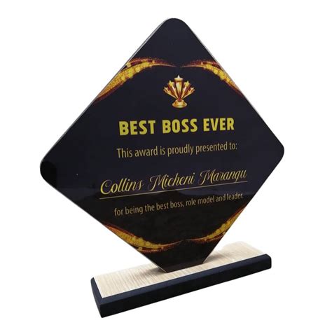 Personalised Best Boss Award Plaque - Pablo Gift Shop