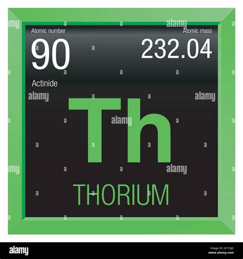 Thorium symbol. Element number 90 of the Periodic Table of the Elements - Chemistry - Green ...