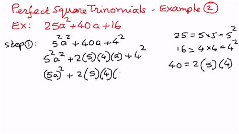 Perfect Square Trinomials -- Example 2 - YouTube