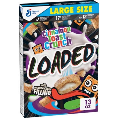 Cinnamon Toast Crunch Loaded Crispy Crème Filled Breakfast Cereal, 13 ...