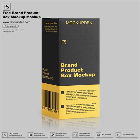 Free Brand Product Box Mockup PSD Template - Mockup Den