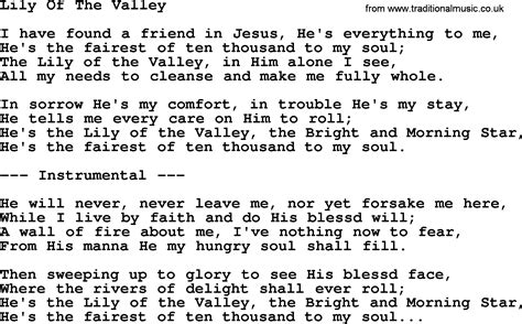 Lily Of The Valley by George Jones - Counrty song lyrics