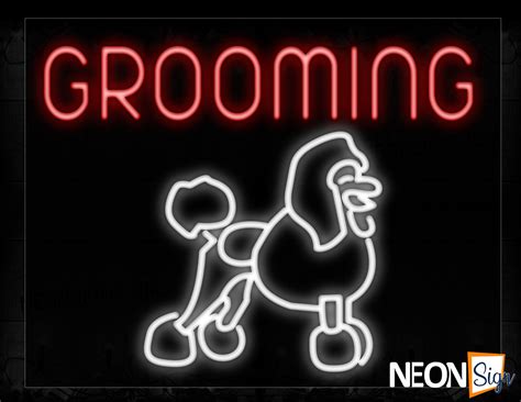 Grooming With Dog Logo Neon Sign - NeonSign.com