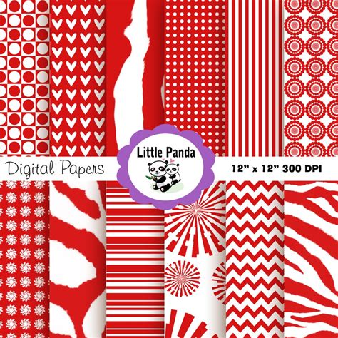 Red Zebra Digital Paper Pack, Scrapbook Papers, 12 Jpg Files 12 X 12 ...