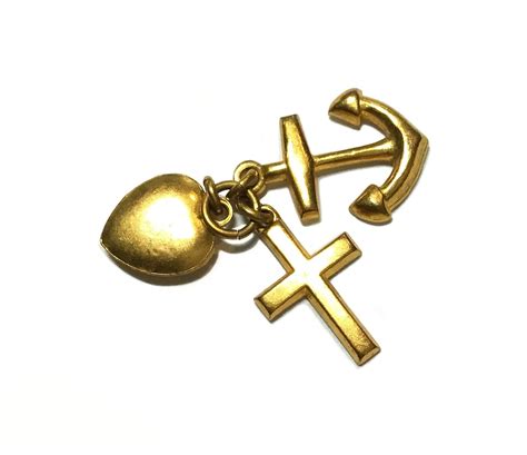 9K Faith Hope & Charity Christian Symbols Pendant/ Charms in - Etsy