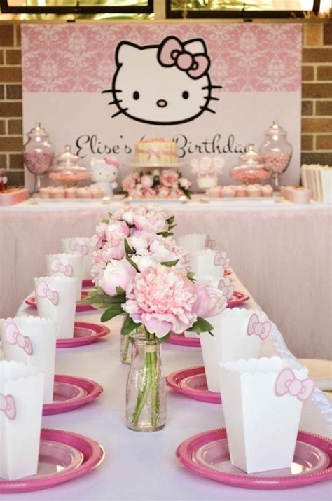 Kara's Party Ideas Pastel Pink Hello Kitty themed birthday party via Kara's Party Ideas ...