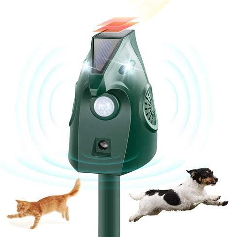 Dog Cat Repellent, Solar Waterproof Pest Repeller Outdoor, Animal Repeller with Motion Sensor ...