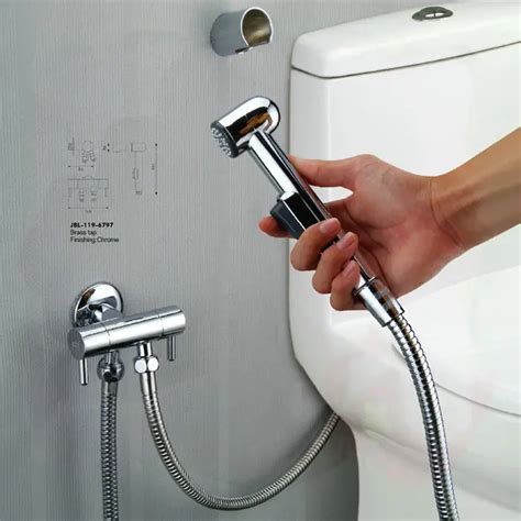 Bathroom ABS Plastic bidet handheld small shower syringe toilet spray gun set water bathroom ...