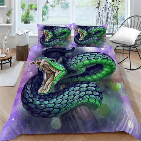 Cheap Home Bedding Set Snake Print 2 Pieces/3 Pieces Microfiber Quilt and Pillowcase Bedding Set ...