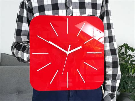 Wall Clock HIPNOTIC Large red silent clock 11.81 / 30cm