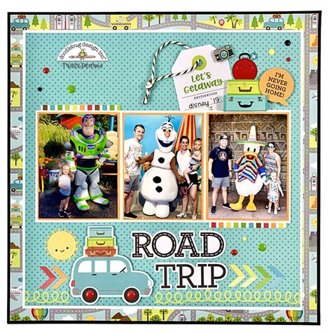 Artsy Albums Scrapbook Album and Page Layout Kits by Traci Penrod: Disney Road Trip Scrapbook Layout