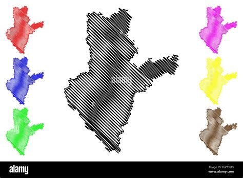 Sambhal district (Uttar Pradesh State, Republic of India) map vector ...