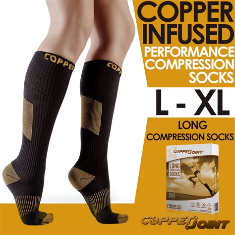 CopperJoint Long Compression Socks - Copper Infused and Durable Design - Unisex Compression ...