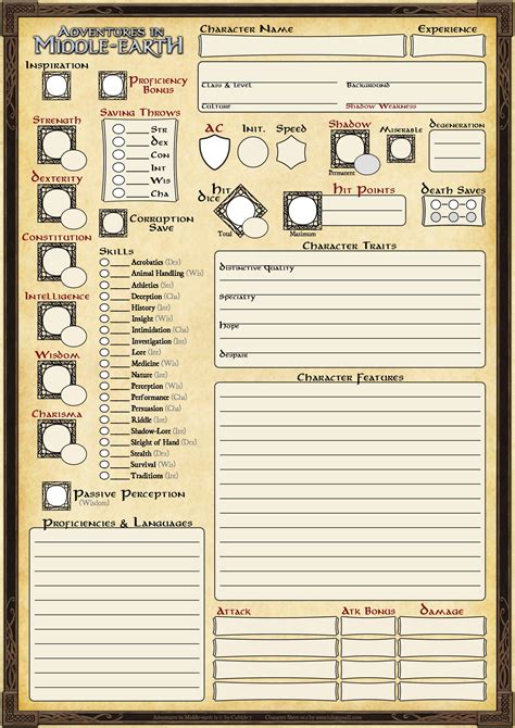 Printable 5E Character Sheets