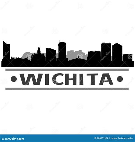 Wichita Skyline City Icon Vector Art Design Stock Vector - Illustration ...