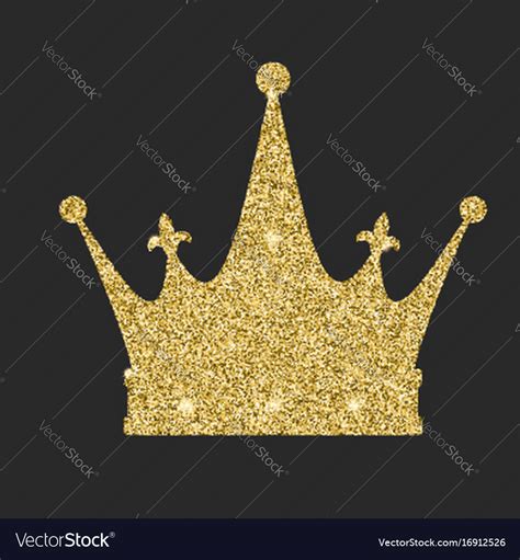 Royal crown icon with glitter effect isolated Vector Image