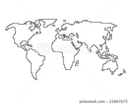 Vector world map - angular outline - Stock Illustration [22667675] - PIXTA