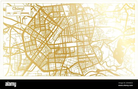 Chiayi Taiwan City Map in Retro Style in Golden Color. Outline Map. Vector Illustration Stock ...