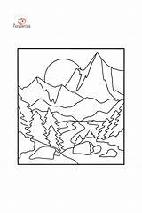 Swiss Alps Coloring Pages Switzerland Sketch Page sketch template
