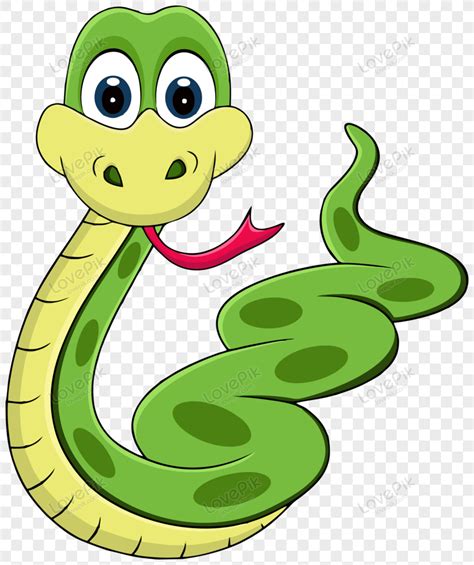 A Green Snake Animation Illustration Vector, Green Illustration, Clipart Snake, Zoo PNG Image ...