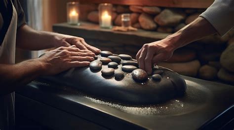 Premium AI Image | A photo of a spa guest receiving a hot stone massage