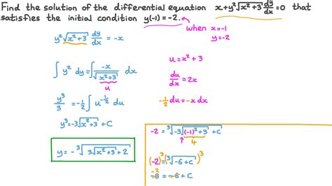 Question Video: Solving a Separable First-Order Differential Equation ...