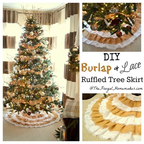 DIY Burlap + Lace Christmas Tree Skirt